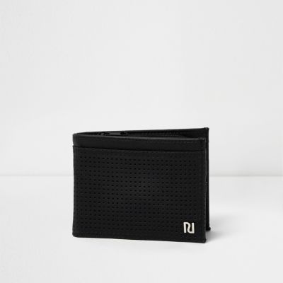 Black perforated foldout wallet
